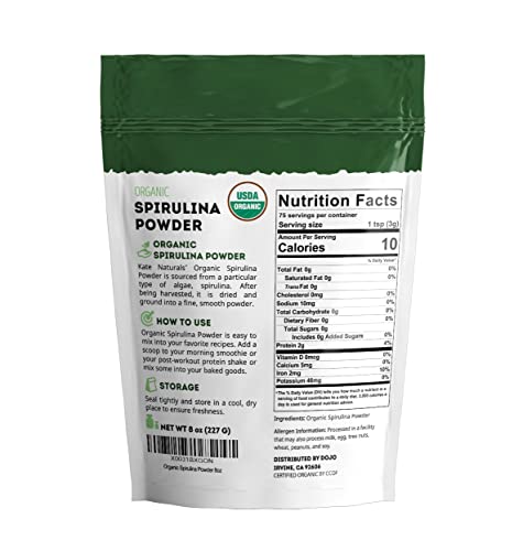 Kate Naturals Organic Spirulina Powder, 8 oz