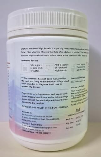 ENERGYA FORTIFOOD High Protein Powder 63g, Taste Best Whey & Plant Protein + Prebiotic Fiber, 24 Vitamins Minerals for Muscle, Metabolic & Women Health, Recovery, Immunity