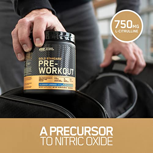 Preentrenamiento Optimum Nutrition Gold Standard con creatina, beta-alanina y cafeína para obtener energía, sabor: manzana verde, 30 porciones (el empaque puede variar), en polvo