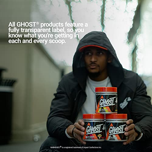 GHOST Pump Nitric Oxide Powder, Peach - 40 Servings - Sugar-Free & Stim-Free Pre-Workout Supplements - L-Citrulline, Arginine Nitrate & L-Glutathione - Soy & Gluten-Free, Vegan