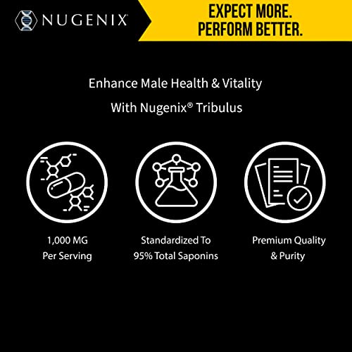 Nugenix Essentials Tribulus Terrestris Extract - 95% Total Saponins, 1000mg High Potency, Extra Strength, 60 Count
