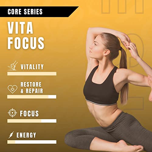 Serie RYSE Core VitaFocus | Multivitamínico + Nootrópico | Soporte total para el cerebro y el cuerpo | Con 13 vitaminas esenciales y 8 minerales esenciales | 60 Cápsulas