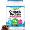 Orgain Proteína vegana orgánica en polvo + 50 superalimentos, dulce de chocolate cremoso - 21 g de proteína a base de plantas, sin gluten, sin lácteos, sin lactosa, sin soja, sin azúcar añadido, kosher, vitaminas B - 2,02 lb