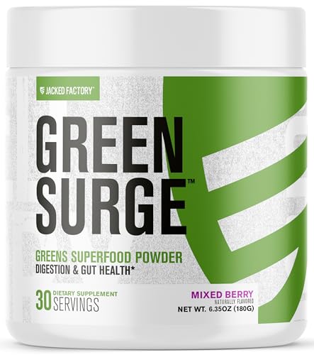 Jacked Factory Green Surge, Mixed Berry, 30 Servings