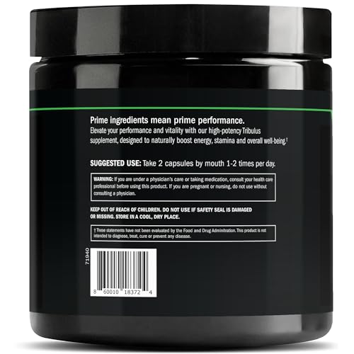 Prime Labs Tribulus Terrestris for Men - Men's Supplement with 95% Saponins - Energy & Vitality Booster - with 1,300 mg Tribulus Terrestris Extract - 120 Capsules