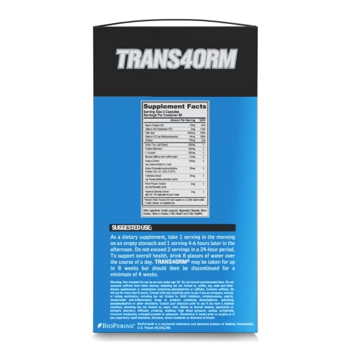 EVL Weight Loss Support Stack - Trans4orm Thermogenic Fat Burner Support Pills with Green Coffee Bean Extract and Forskolin Plus LeanMode Non-Stimulant Metabolism and Fat Loss Support Pills