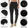 Men's Lightweight Quick Dry Hiking Running Pants Outdoor Sports Breathable Zipper Pockets Athletic Work Pants Black M