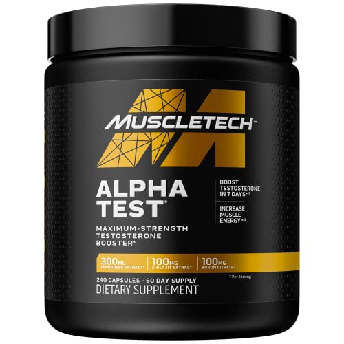 MuscleTech AlphaTest | Tribulus Terrestris & Boron Supplement | Max-Strength ATP & | Daily Workout Supplements for Men, 240 Count