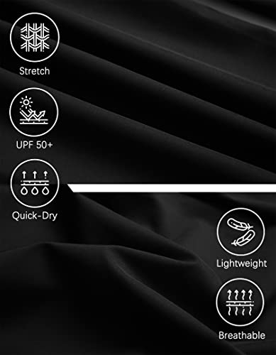 Men's Lightweight Quick Dry Hiking Running Pants Outdoor Sports Breathable Zipper Pockets Athletic Work Pants Black M