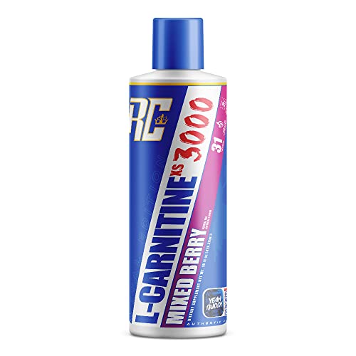 Ronnie Coleman Signature Series L-Carnitine XS 3000 Líquido, metabolismo de aminoácidos y apoyo a la fuerza muscular magra, sin estimulantes, sin azúcar, cero carbohidratos, bayas mixtas, 16 oz