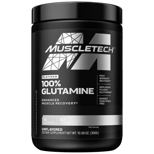 Glutamine Powder | MuscleTech 100% Pure L Glutamine Powder | Post Workout Recovery Drink | L-Glutamine Powder for Men & Women | Muscle Recovery | Unflavored (60 Servings)