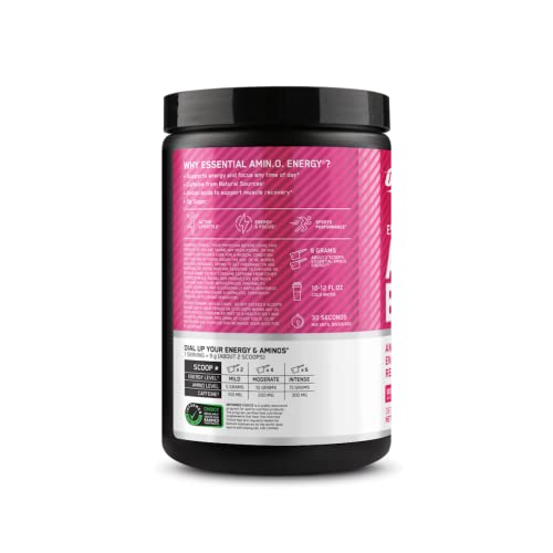 Optimum Nutrition Amino Energy - Pre entrenamiento con té verde, BCAA, aminoácidos, Keto Friendly, extracto de café verde, polvo energético - Sandía, 30 porciones (el embalaje puede variar)