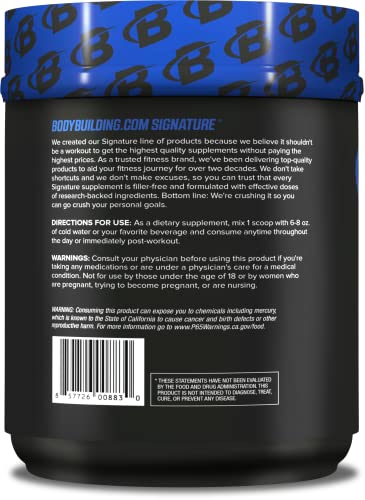 Bodybuilding Signature BCAA Powder | Essential Amino Acids | Nutrition Supplement | Promote Muscle Growth and Recovery | 30 Servings (BlackBerry Lime)