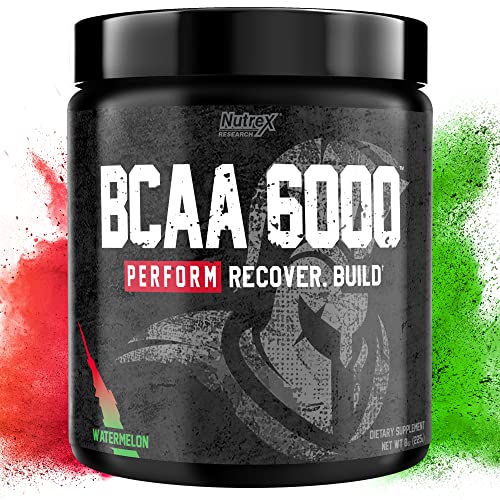 Nutrex Research - BCAA en polvo 6000 aminoácidos - 0.21 oz de suplemento de aminoácidos BCAA para recuperación post-entrenamiento y crecimiento muscular - Bebida de recuperación de entrenamiento de energía amino (sandía - 30 porciones)