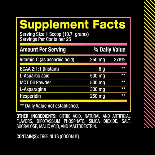 BPI Sports Best BCAA Pump - BCAA Powder Intra Workout Sports Drink with Branched Chain Amino Acids for Hydration & Recovery, for Men & Women - Lemon Squeeze - 25 Servings