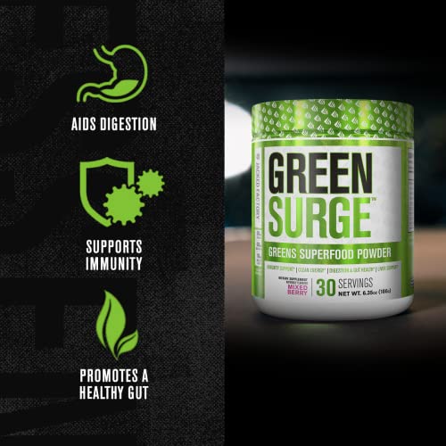 Jacked Factory Green Surge, Mixed Berry, 30 Servings
