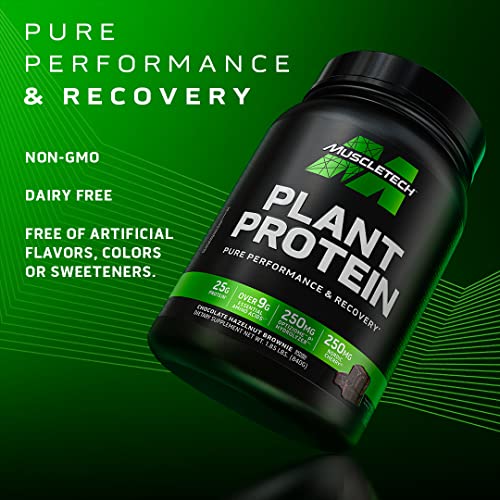 Proteína de rendimiento a base de plantas MuscleTech Platinum Proteína de rendimiento a base de plantas en polvo 25 g de proteína 5 fuentes de proteínas vegetales Vainilla 20 porciones