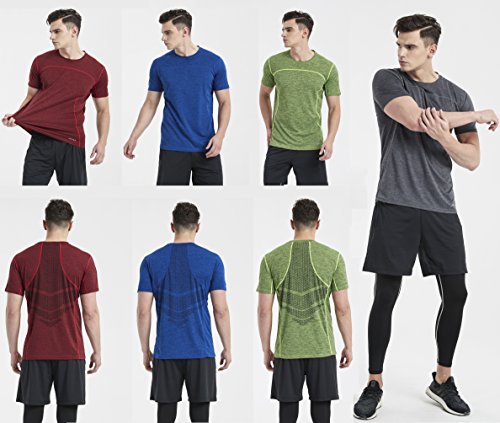 Akilex Mens Running Dry Fit T-Shirt Athletic Outdoor Short Sleeve Comfortable Sports Top