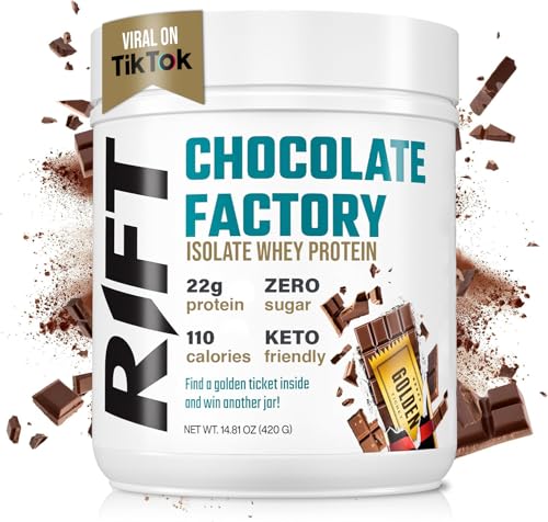 RIFT Chocolate 100% Whey Protein Powder - Voted The Best Tasting - No Artificial Flavors or Sweeteners - Keto Friendly with 0g Sugar - Supports Muscle Recovery & Growth [14.8oz]