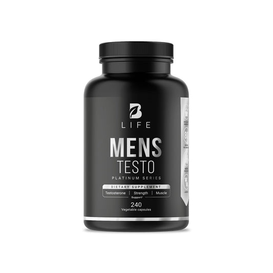 Testosterone Booster for Men | 240 Caps - 80 Days | Stamina, Endurance, Muscle Growth & Strength | Made in USA by B Life.