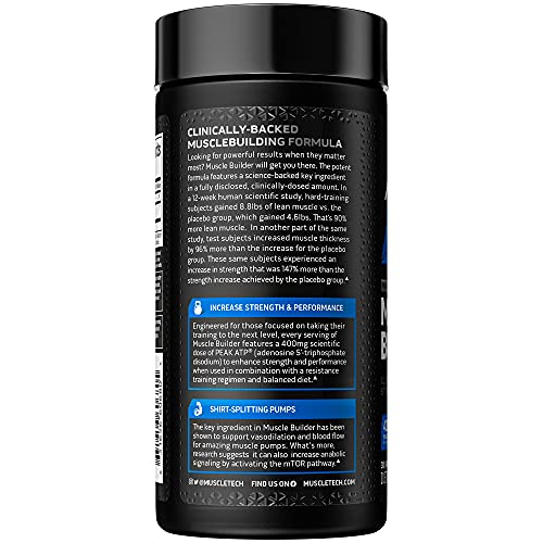 Muscle Builder | MuscleTech Muscle Builder | Muscle Building Supplements for Men & Women | Nitric Oxide Booster | Muscle Gainer Workout Supplement | 400mg of Peak ATP for Enhanced Strength, 30 Pills