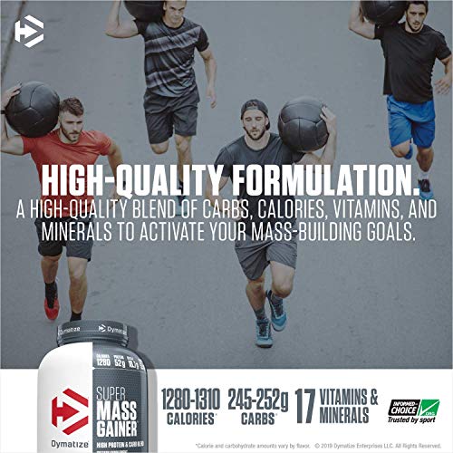 Dymatize Super Mass Gainer Protein Powder, 1280 Calories & 52g Protein, Gain Strength & Size Quickly, 10.7g BCAAs, Mixes Easily, Tastes Delicious, Gourmet Vanilla, 6 Pound (Pack of 1)