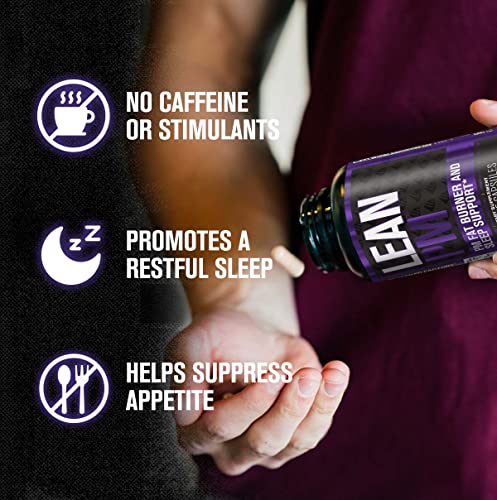 Jacked Factory Lean PM quemador de grasa nocturno, suplemento de ayuda para dormir y supresor del apetito para hombres y mujeres - 60 píldoras dietéticas para pérdida de peso vegetarianas sin estimulantes