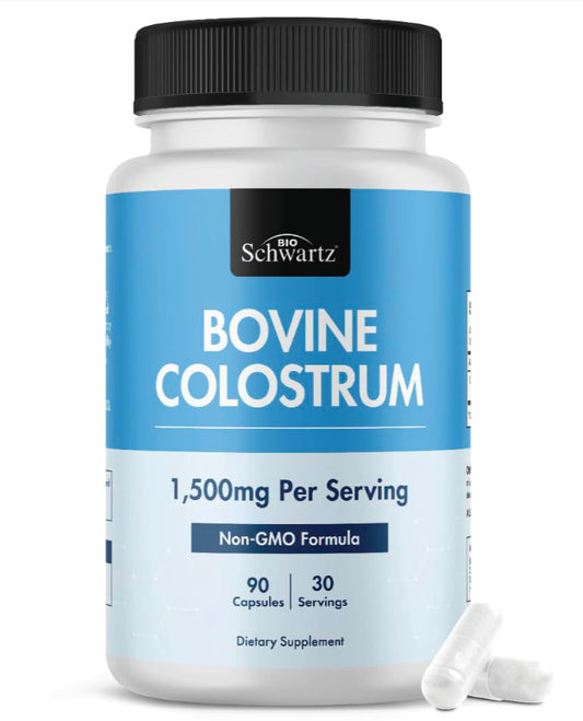Colostrum Supplement 1500mg Per Serving - Grass Fed Colostrum Capsules - Bovine Colostrum Exclusively from First Milking, Supports Gut Health for Women and Men - Non GMO, Gluten Free, 90 Count