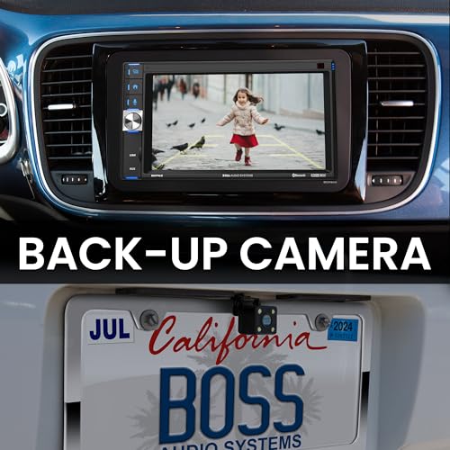 BOSS Audio Systems BCP62-RC Car Stereo - Apple CarPlay, Double Din, 6.2 Inch Capacitive Touchscreen, Bluetooth, No CD DVD Player, AM/FM Radio Receiver, Backup Camera