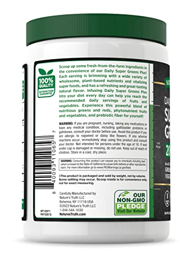 Nature’s Truth Super Greens Powder, 9.88 oz