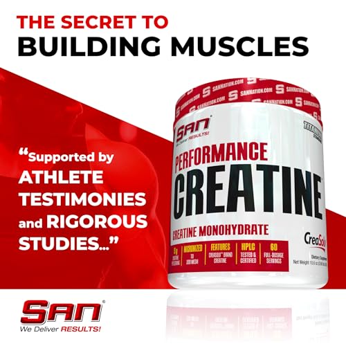SAN Performance Creatine 300g- Supports Muscle Growth + Athletic Performance - 60 Servings