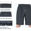 XiaoLongRen Boys Lightweight Athletic Running Shorts Quick Dry Workout Shorts for Gym Shorts Hiking Basketball Training with Zipper Pockets(7095-Black-14)