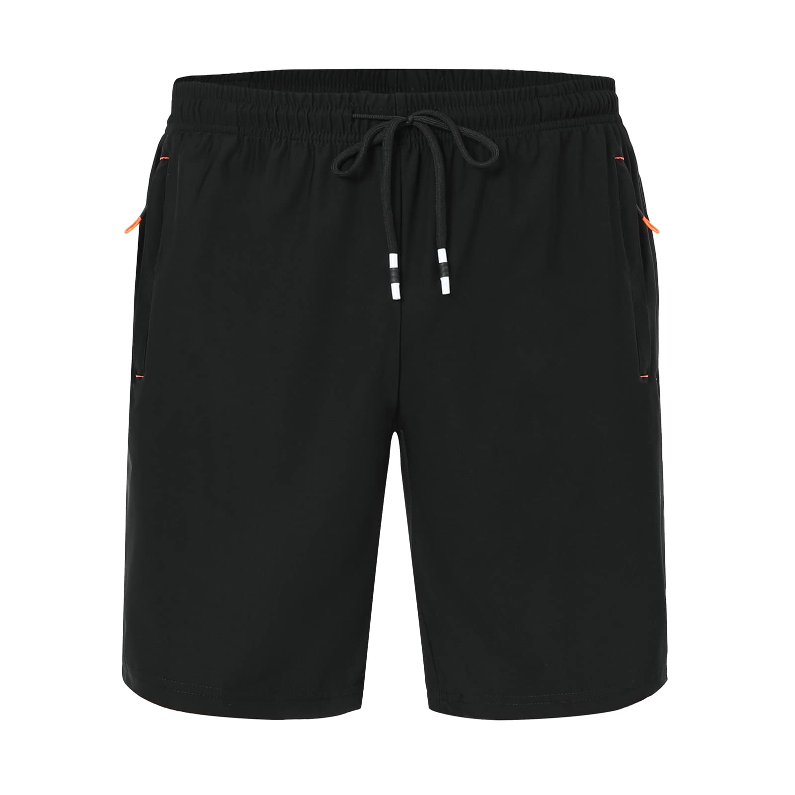 XiaoLongRen Boys Lightweight Athletic Running Shorts Quick Dry Workout Shorts for Gym Shorts Hiking Basketball Training with Zipper Pockets(7095-Black-14)