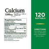 Nature's Bounty Carbonato de calcio y vitamina D, apoya la salud inmune y la salud ósea, 1200 mg de calcio y 1000 UI de vitamina D3, 120 cápsulas blandas