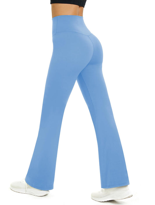 TOPYOGAS Womens Flare Yoga Pants High Waist Bootcut Leggings with Tummy Control Workout Gym Leggings Sky Blue