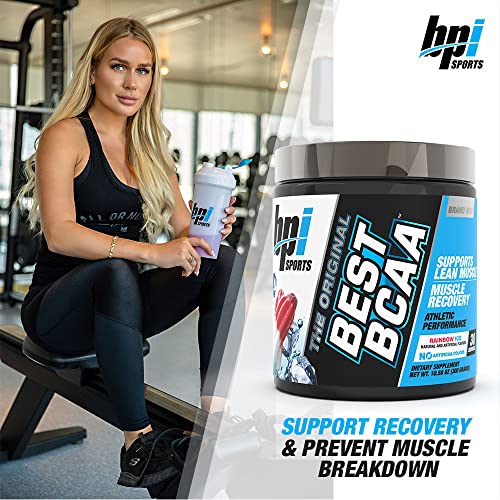 BPI Sports Best BCAA - Los componentes básicos de proteínas y músculos - Recuperación post-entrenamiento - Apoyo para la pérdida de peso - Rainbow Ice, 30 porciones, 300 g