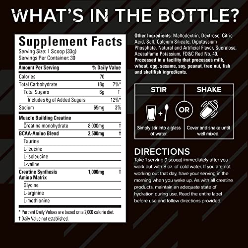 Creatina en polvo Six Star Creatina X3 | Creatina HCl + monohidrato de creatina en polvo | Suplemento de entrenamiento de recuperación muscular | Suplementos de creatina | Ponche de Frutas (30 Porciones)