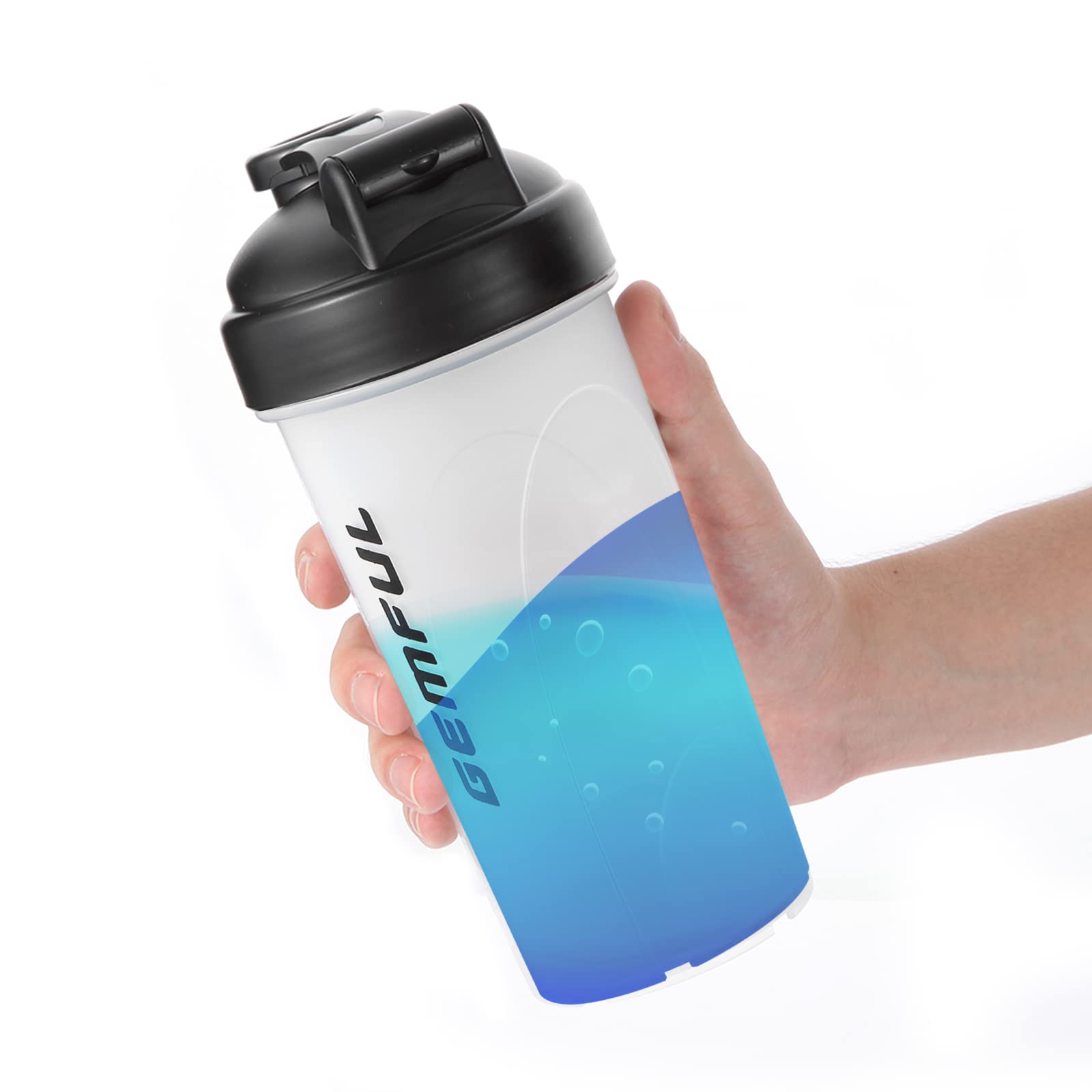 GEMFUL Shaker Bottle for Protein Mixes 28 oz BPA-Free Leak Proof Shaker Smothies Cups with Sports Gym Mixer 2 Pack