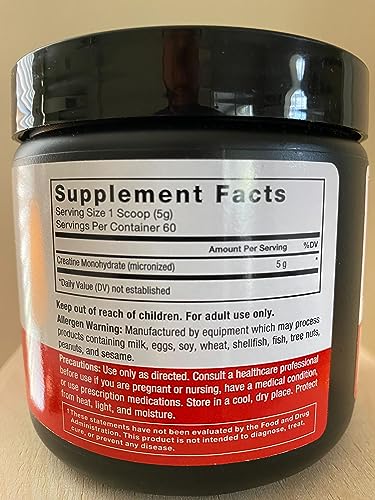 FORCE FACTOR Creatine Monohydrate, Creatine Powder for Muscle Gain, More Strength, and Faster Workout Recovery, Clinically Studied Micronized Creatine 5g Dose Per Serving, Unflavored, 60 Servings
