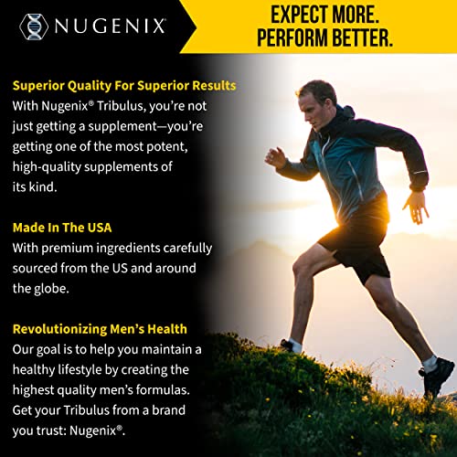 Nugenix Essentials Tribulus Terrestris Extract - 95% Total Saponins, 1000mg High Potency, Extra Strength, 60 Count