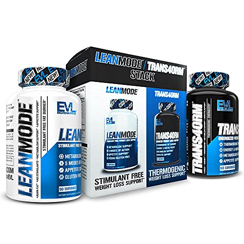 EVL Weight Loss Support Stack - Trans4orm Thermogenic Fat Burner Support Pills with Green Coffee Bean Extract and Forskolin Plus LeanMode Non-Stimulant Metabolism and Fat Loss Support Pills