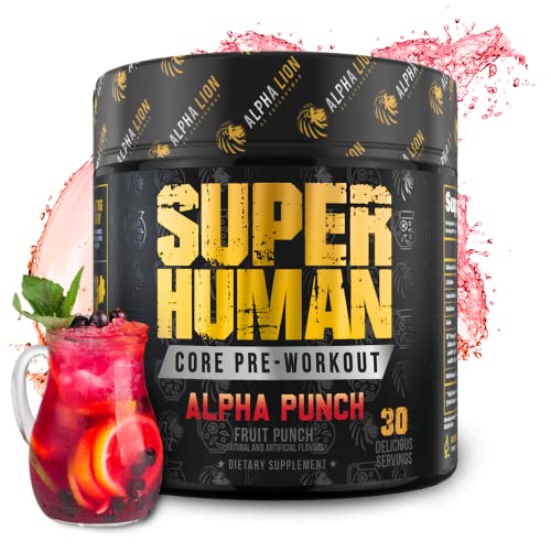 ALPHA LION Core Pre Workout Powder with Creatine for Performance, Beta Alanine for Muscle, L-Citrulline for Pump & Tri-Source Caffeine for Sustained Energy (30 Servings, Fruit Punch Flavor)