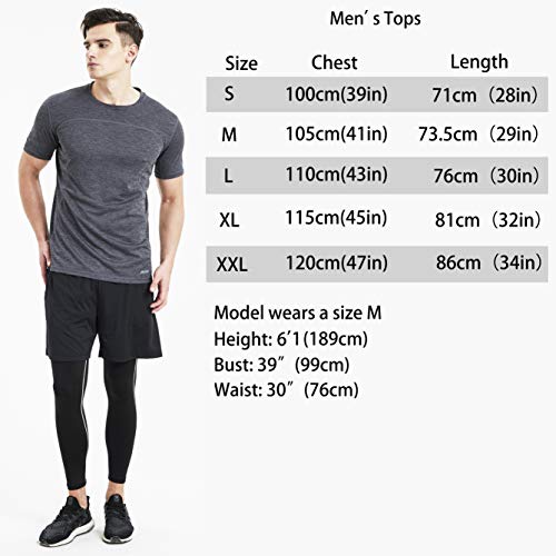 Akilex Mens Running Dry Fit T-Shirt Athletic Outdoor Short Sleeve Comfortable Sports Top