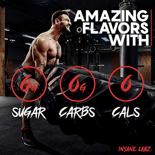 Insane Labz Psychotic Black Edition polvo estimulante medio preentrenamiento, bombas de enfoque energético, cargado con creatina beta alanina taurina impulsada por AMPiberry, 35 porciones uva