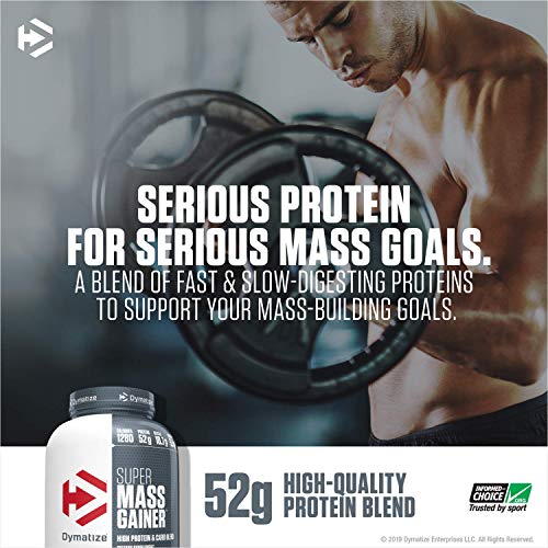 Dymatize Super Mass Gainer Protein Powder, 1280 Calories & 52g Protein, Gain Strength & Size Quickly, 10.7g BCAAs, Mixes Easily, Tastes Delicious, Gourmet Vanilla, 6 Pound (Pack of 1)