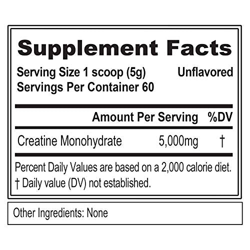 Evlution Pure Creatine Monohidrato en polvo 5000 mg Nutrición Pre y Post Entrenamiento Recuperación Bebida Mezcla Creatina en polvo para mejorar la masa muscular Rendimiento atlético y recuperación muscular - Sin sabor