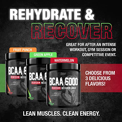 Nutrex Research - BCAA en polvo 6000 aminoácidos - 0.21 oz de suplemento de aminoácidos BCAA para recuperación post-entrenamiento y crecimiento muscular - Bebida de recuperación de entrenamiento de energía amino (sandía - 30 porciones)