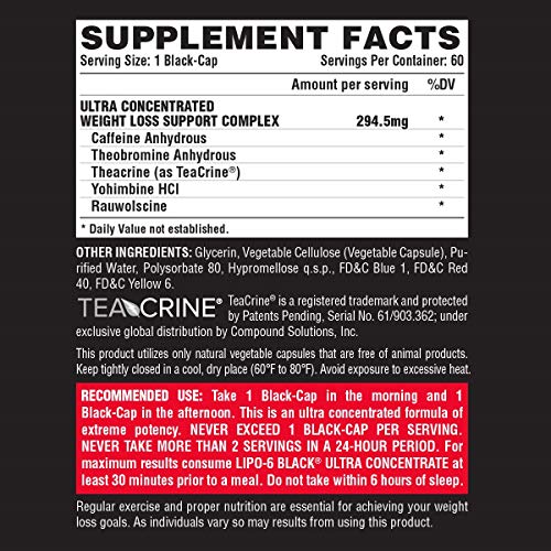 Nutrex Research Lipo-6 Black Ultra Concentrate | Thermogenic Energizing Fat Burner Supplement, Increase Weight Loss, Energy & Intense Focus |Capsule, 60Count