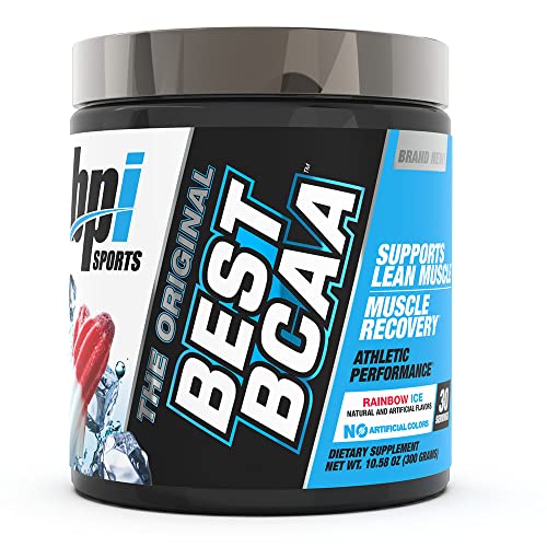 BPI Sports Best BCAA - Los componentes básicos de proteínas y músculos - Recuperación post-entrenamiento - Apoyo para la pérdida de peso - Rainbow Ice, 30 porciones, 300 g