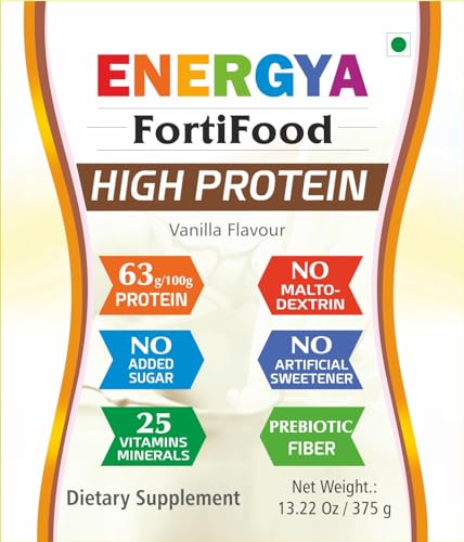 ENERGYA FORTIFOOD High Protein Powder 63g, Taste Best Whey & Plant Protein + Prebiotic Fiber, 24 Vitamins Minerals for Muscle, Metabolic & Women Health, Recovery, Immunity